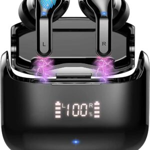 Cuffie Bluetooth, Auricolari Bluetooth 5.3 Cuffie Wireless In Ear con 2 HD Mic, Cuffie Senza Fili Bassi Potenziati, IP7 Impermeabili Cuffiette Bluetooth Sport 40 Ore Cancellazione Rumore, USB-C[Nuovo] [Classe di efficienza energetica A+++]