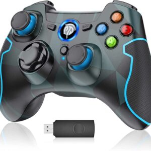EasySMX Joystick PC Wireless, Controller PC Wireless, 2.4G Trasmissione Stabile, Doppie Vibrazioni ed Alta Sensibilità, Joystick PC per PS3, Steam Deck, Telefono Android, Tablet, Windows XP/10/11, TV