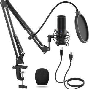TONOR USB Microfono di Registrazione a Condensatore per Computer Desktop per Laptop MAC o Windows Microfono Cardioide per Conversazione Studio di Registrazione YouTube Voice Over