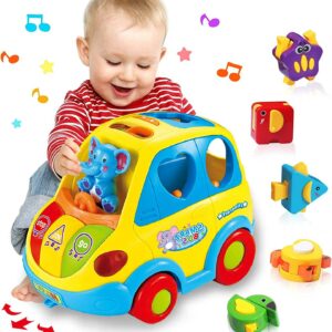 Giocattoli Bambini 3-6 9 12 18 Mesi Montessori Autobus Musicali Giochi Interattivi Educativi per Bambini Neonato Bambino Bimba 1 Anno Ragazzi Compleanno Regali Natale Bambini