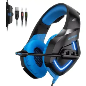 Cuffie da gioco ONIKUMA K1B con microfono flessibile con cancellazione del rumore cuffie Stereo 3D cablate per PS4 Xbox Switch PC Gamer
