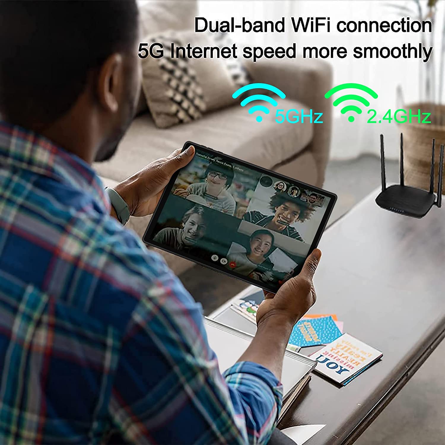 2022 Tablet 10 Pollici FACETEL Tablet Android 11 con 5G WiFi, Octa-Core 1.6 GHz | 4GB + 64GB TF 128GB | FHD | 8000mAh | 5MP + 8MP | Bluetooth, Tablet con Tastiera e Penna - Nero 3 2022 Tablet 10 Pollici FACETEL Tablet Android 11 con 5G WiFi, Octa-Core 1.6 GHz | 4GB + 64GB TF 128GB | FHD | 8000mAh | 5MP + 8MP | Bluetooth, Tablet con Tastiera e Penna - Nero - immagine 3