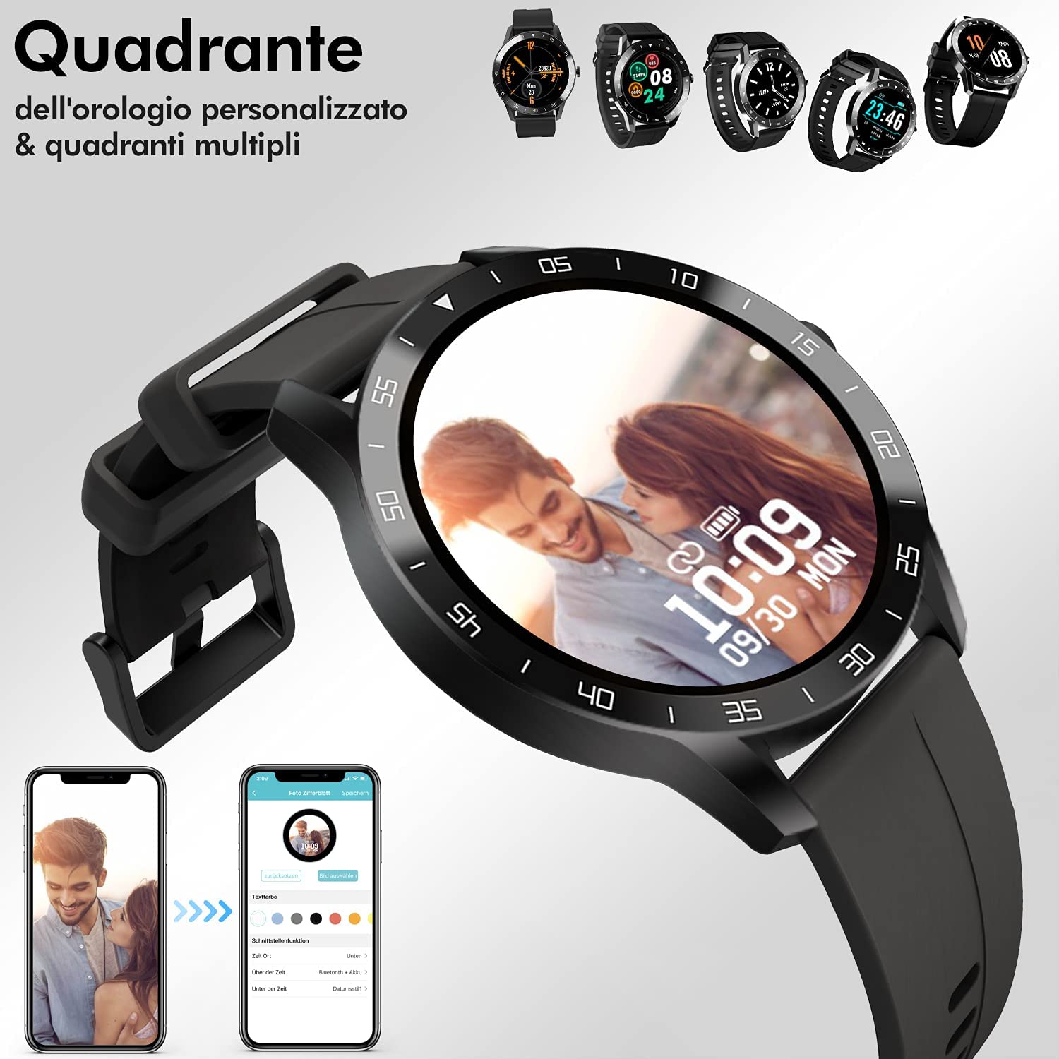 Blackview X1 Smartwatch Uomo Orologio Fitness Impermeabile 5ATM Smart Watch Cardiofrequenzimetro da Polso Contapassi Smartband Activity Tracker Cronometro per Android iOS (2 cinghie) (Nero) 6 Blackview X1 Smartwatch Uomo Orologio Fitness Impermeabile 5ATM Smart Watch Cardiofrequenzimetro da Polso Contapassi Smartband Activity Tracker Cronometro per Android iOS (2 cinghie) (Nero) - immagine 6
