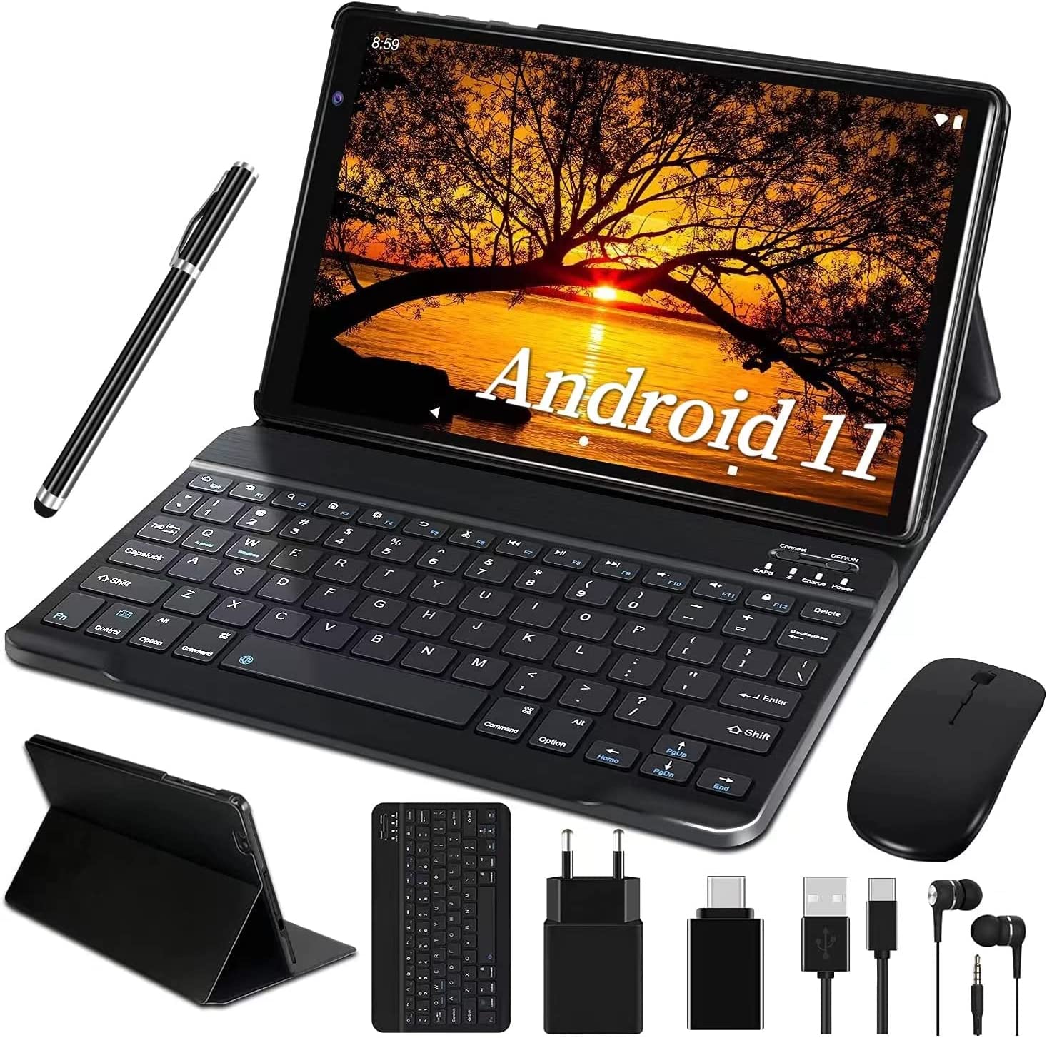 2022 Tablet 10 Pollici FACETEL Tablet Android 11 con 5G WiFi, Octa-Core 1.6 GHz | 4GB + 64GB TF 128GB | FHD | 8000mAh | 5MP + 8MP | Bluetooth, Tablet con Tastiera e Penna - Nero 1 2022 Tablet 10 Pollici FACETEL Tablet Android 11 con 5G WiFi, Octa-Core 1.6 GHz | 4GB + 64GB TF 128GB | FHD | 8000mAh | 5MP + 8MP | Bluetooth, Tablet con Tastiera e Penna - Nero