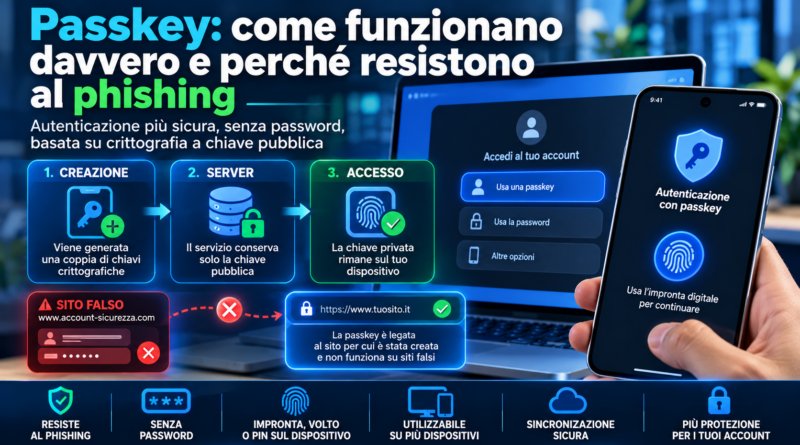 Passkey: come funzionano e perché resistono al phishing