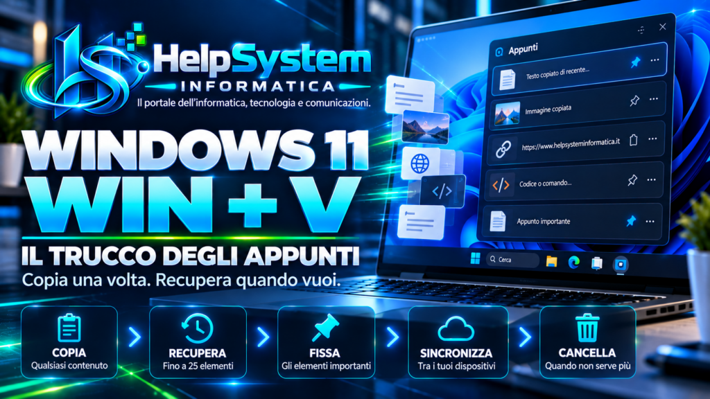 Appunti Windows 11 e cronologia Win + V