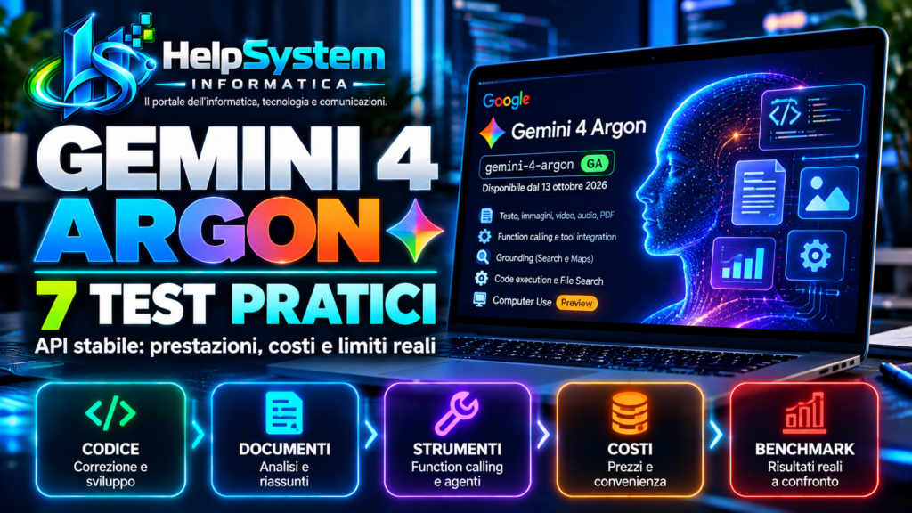 Gemini 4 Argon API: 7 test su prestazioni, costi e strumenti