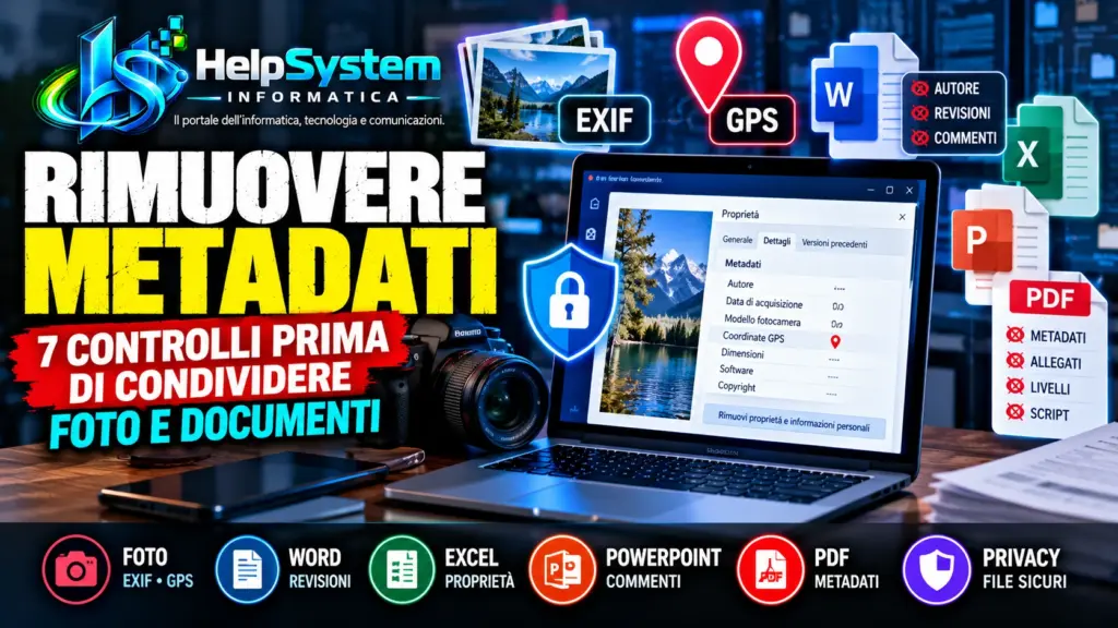 Rimuovere metadati: 7 controlli prima di condividere foto e documenti 10 Rimuovere metadati da foto e documenti prima di condividerli