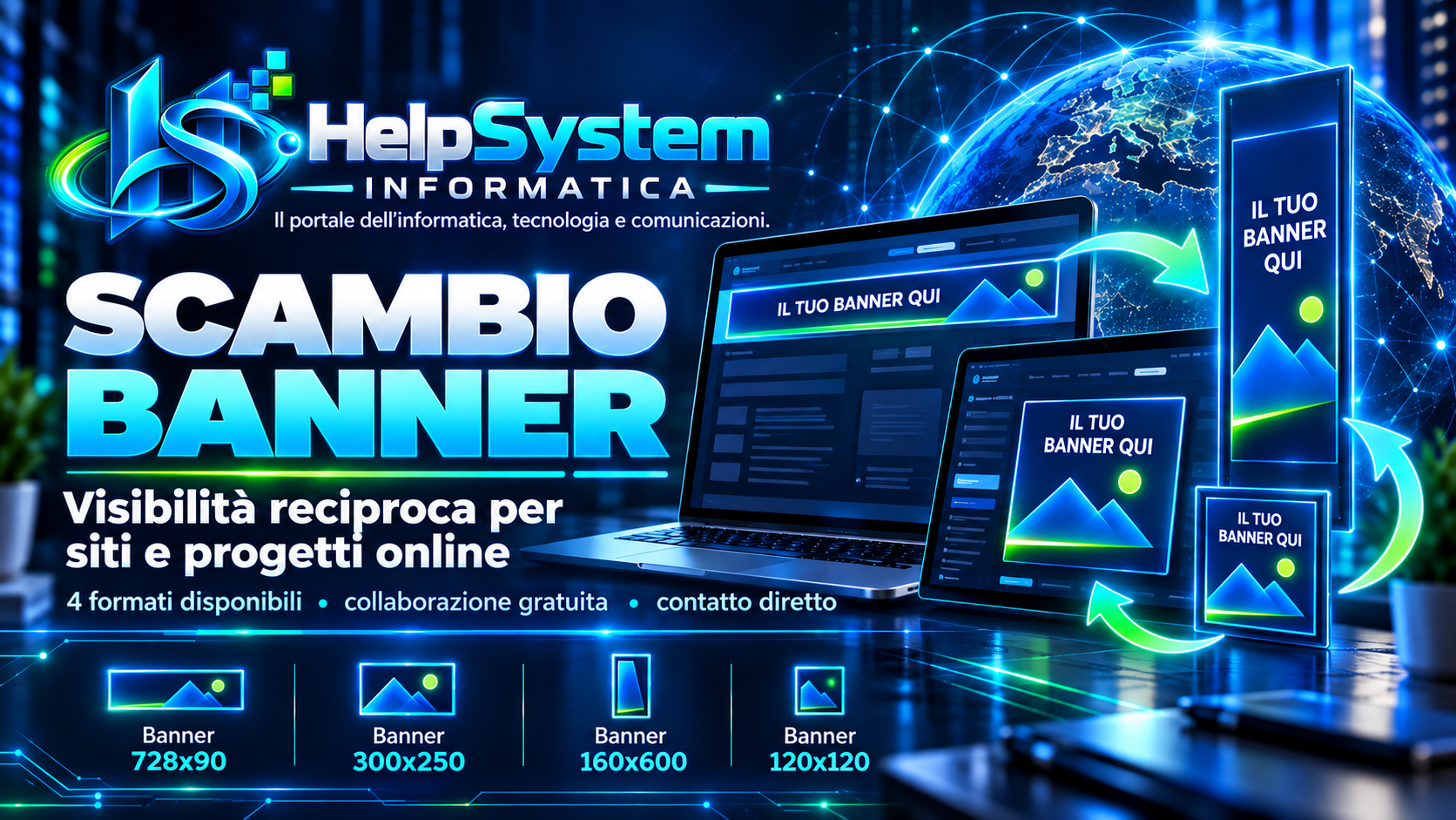 Scambio banner con Helpsystem Informatica per visibilità reciproca