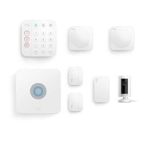 Ring Alarm | Kit da 7 pezzi con Ring Indoor Cam da Amazon - Sistema per la sicurezza domestica con monitoraggio assistito (opzionale) - Senza vincoli di lunga durata