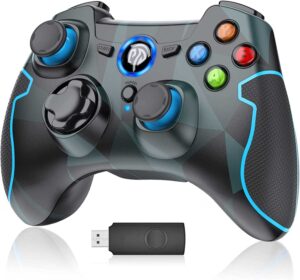 EasySMX Joystick PC Wireless, Controller PC Wireless, 2.4G Trasmissione Stabile, Doppie Vibrazioni ed Alta SensibilitĂ , Joystick PC per PS3, Steam Deck, Telefono Android, Tablet, Windows XP/10/11, TV