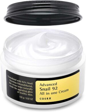 COSRX Crema Viso con 92% Bava di Lumaca 100ml, Snail Mucin, Idratazione di lunga durata, Migliora la vitalità , lenisce la pelle disidratata, Ipoallergenico, Cura Della Pelle, Skincare Coreana