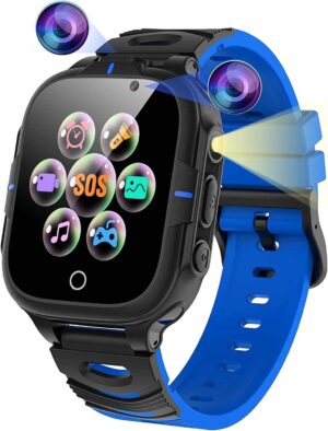 ELEJAFE Orologio Smartwatch Bambini con 16 Giochi, Musica Orologio Telefono per Ragazzo e Ragazza, ModalitĂ Silenziosa, 2 Telecameras, SOS,Torcia,Sveglia, Orologio Digitale Bambino 3-12 Anni Regalo