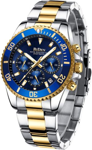 Orologio Uomo Orologio Acciaio Cronografo Impermeabile Design Orologi da Polso Analogici Data