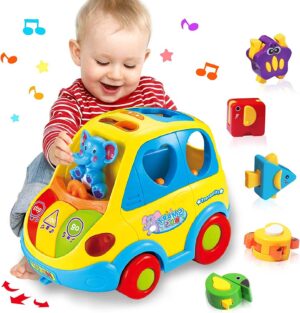 Giocattoli Bambini 3-6 9 12 18 Mesi Montessori Autobus Musicali Giochi Interattivi Educativi per Bambini Neonato Bambino Bimba 1 Anno Ragazzi Compleanno Regali Natale Bambini
