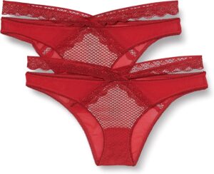 Iris & Lilly Intimo Bikini in Pizzo Donna, Pacco da 2