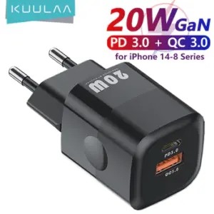 KUULAA 20W GaN PD caricatore USB C per iPhone 14 13 12 11 Pro Max mini SE Phone QC 3.0 PD 3.0 USB tipo C ricarica rapida per iPad Air