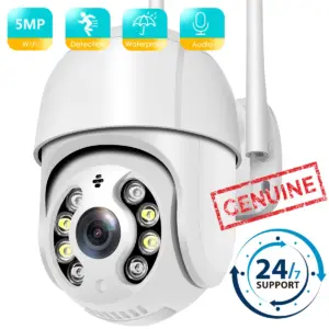 Telecamera IP PTZ da 5mp Wifi Outdoor AI Human Detection Audio 1080P telecamera CCTV di sicurezza Wireless P2P RTSP 4X telecamera Wifi con Zoom digitale