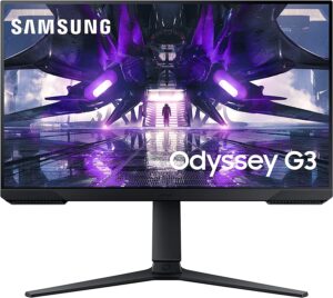 Samsung Monitor Gaming Odyssey G3 (S24AG302), Flat, 24", 1920x1080 (Full HD), VA, 144 Hz, 1 ms, FreeSync Premium, HDMI, Display Port, Ingresso Audio, HAS, Pivot, Flicker Free, Eye Saver Mode