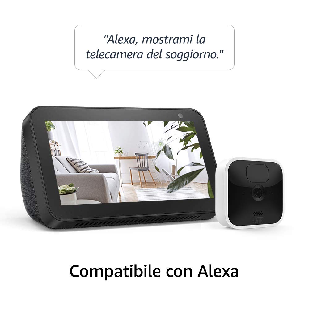 Blink Indoor, Videocamera di sicurezza in HD, senza fili, batteria autonomia 2 anni, rilevazione movimento, comunicazione bidirezionale, compatibile con Alexa | 4 videocamere 3 Blink Indoor, Videocamera di sicurezza in HD, senza fili, batteria autonomia 2 anni, rilevazione movimento, comunicazione bidirezionale, compatibile con Alexa | 4 videocamere - immagine 3