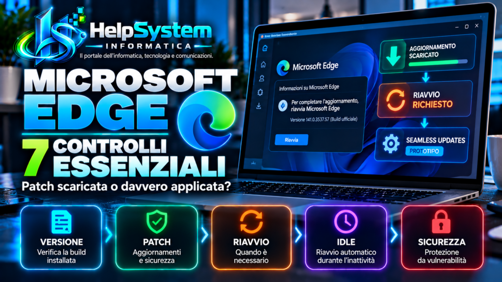 Microsoft Edge: 7 controlli per sapere se l’aggiornamento è davvero applicato 8 Microsoft Edge aggiornamenti: verifica patch e riavvio